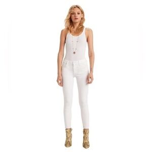 MOTHER Denim Women's The Looker Crop Jeans White  27